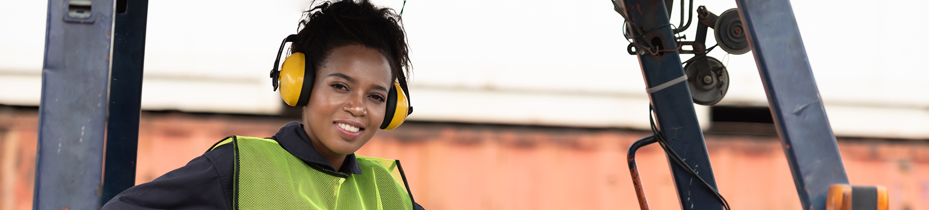 Woman wearing hearing protection